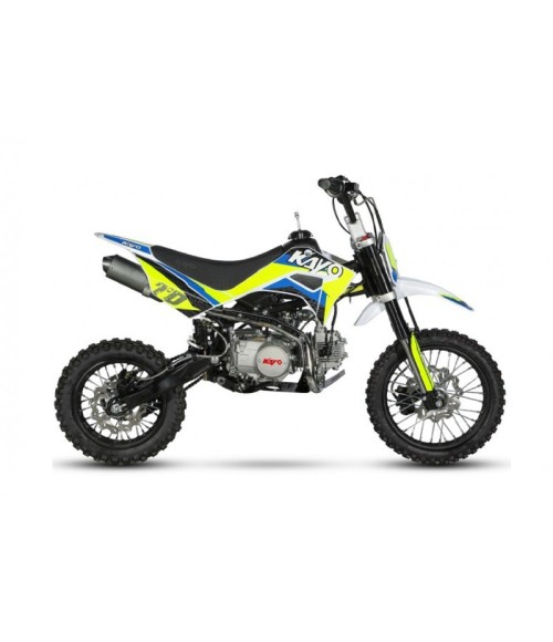 Pit Bike Kayo TD 125 Ruote 14/12 - Colore Giallo - Vista Frontale Laterale
