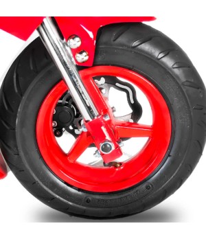 Minimoto 49cc Compatto Motors - Colore Rosso - Dettaglio Anteriore