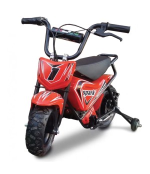 Moto elettrica bambino Spark 250W R7 - Colore Rosso - Vista Frontale Sinistra