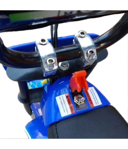 Mini Moto Elettrica Bambino Spark 250W R7 - Colore Blu - Vista Frontale Sinistra