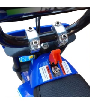 Moto elettrica bambino Spark 250W R7 - Colore Blu - Dettaglio Interruttore