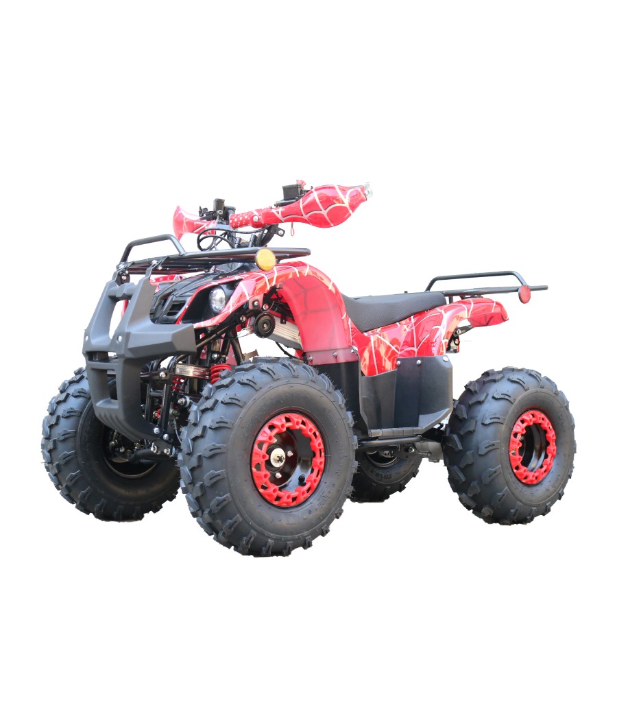 Quad Mini Quad Elettrico Compatto Motors E-ATV 1000w 48V Ruote 8 - Colore Rosso - Vista Frontale Sinistra