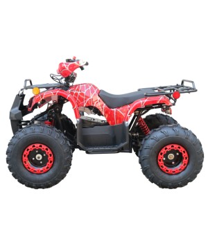 Quad Mini Quad Elettrico Compatto Motors E-ATV 1000w 48V Ruote 8 - Colore Rosso - Vista Laterale Sinistra