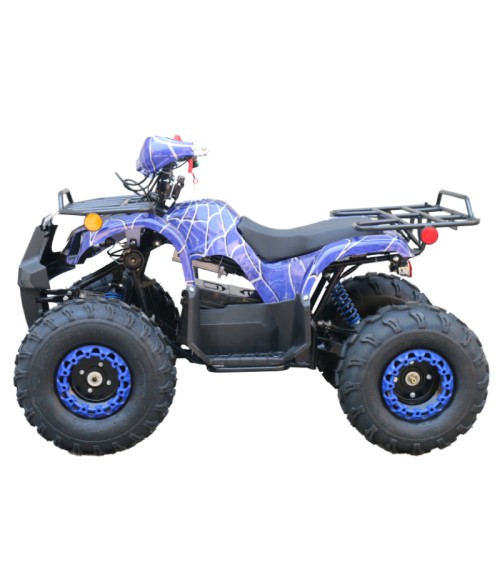 Quad Mini Quad Elettrico Compatto Motors E-ATV 1000w 48V Ruote 8 - Colore Blu - Vista Laterale Sinistra