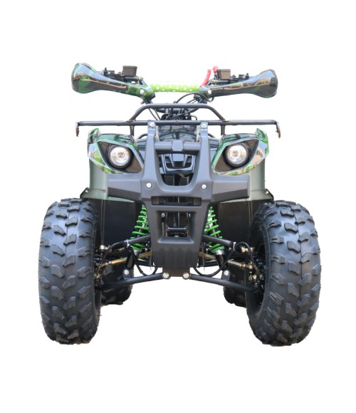 Quad Mini Quad Elettrico Compatto Motors E-ATV 1000w 48V Ruote 8 - Colore Verde - Vista Frontale Sinistra