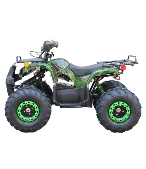 Quad Mini Quad Elettrico Compatto Motors E-ATV 1000w 48V Ruote 8 - Colore Verde - Vista Frontale Sinistra