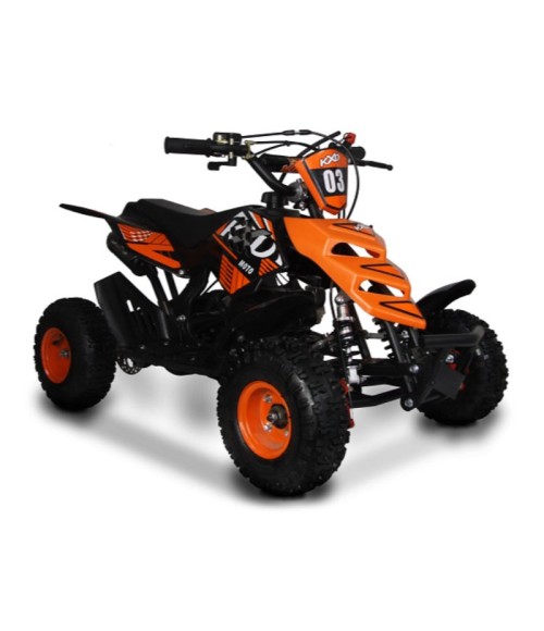 Mini Quad KXD M5 49cc ruote 4" - Colore Arancione - Vista Frontale Destra