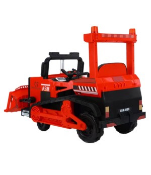 Bulldozer Escavatore Elettrico - Colore Rosso - Vista Posteriore Sinistra