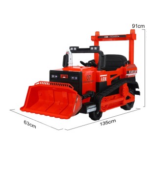 Bulldozer Escavatore Elettrico - Colore Rosso - Dettaglio Dimensioni