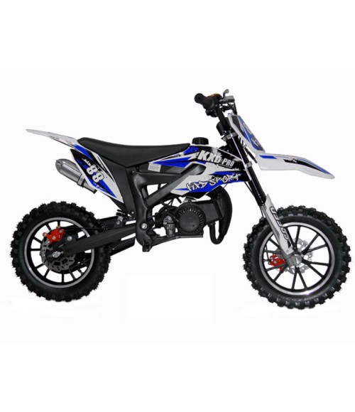 Mini Cross KXD 706 50cc R10 - Colore Blu Vista Frontale Sinistra