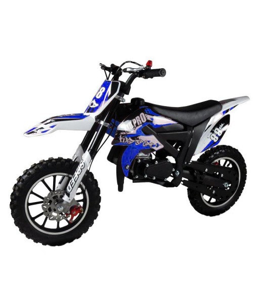 Mini Cross KXD 706 50cc R10 - Colore Blu Vista Frontale Sinistra