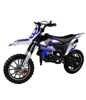 Mini Cross KXD 706 50cc R10 - Colore Blu Vista Frontale Sinistra