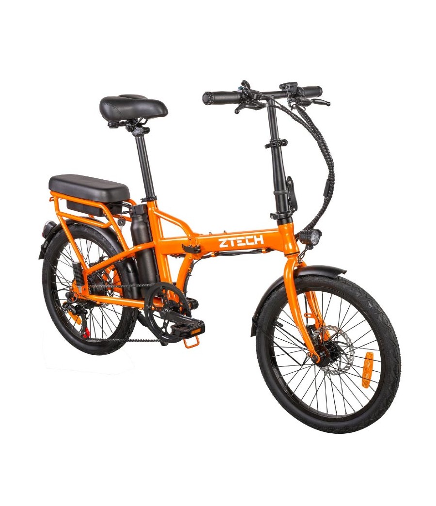 Bici Elettrica Ztech ZT-12 Camp 250W - Colore Arancione - Vista Frontale Destra