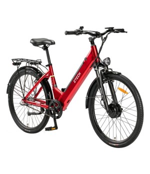 Bici Elettrica Ztech ZT-83 Venezia 250W - Colore Rosso - Vista Frontale Destra