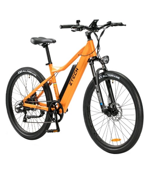 Bici Elettrica Ztech ZT-85 Maira 250W - Colore Arancione - Vista Frontale Destra