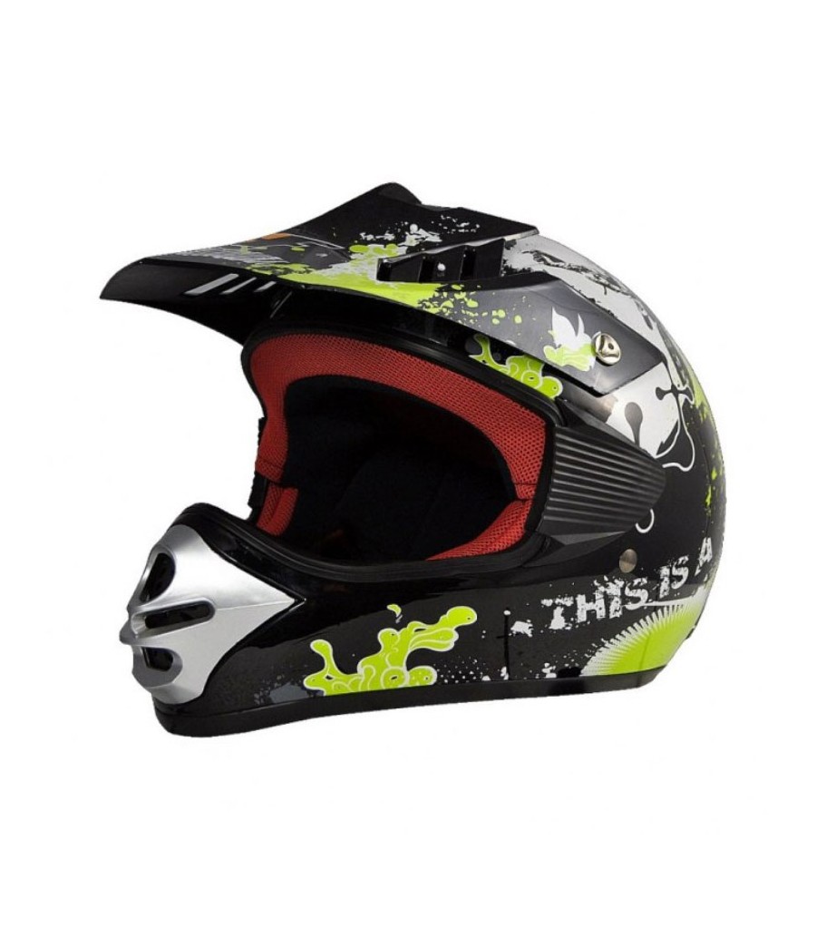 Casco KXD FUN - Colore Verde - Vista Frontale Sinistra