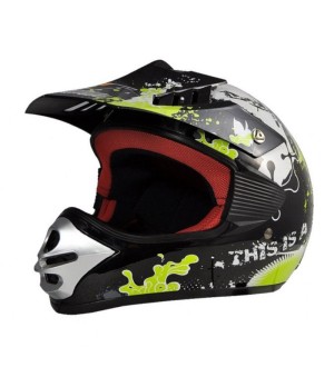 Casco KXD FUN - Colore Verde - Vista Frontale Sinistra