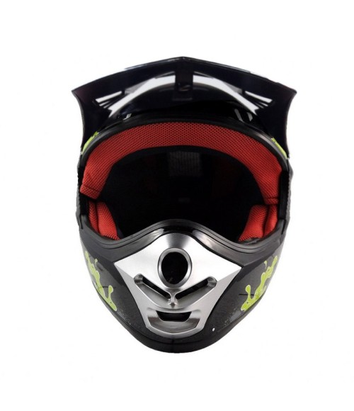 Casco KXD FUN - Colore Verde - Vista Frontale Sinistra