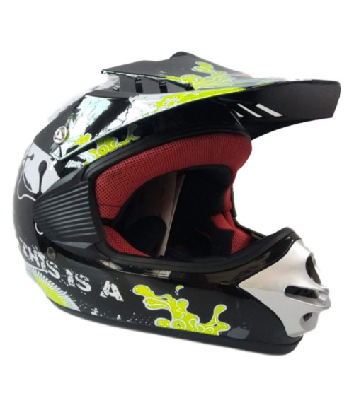 Casco KXD FUN - Colore Verde - Vista Frontale Sinistra