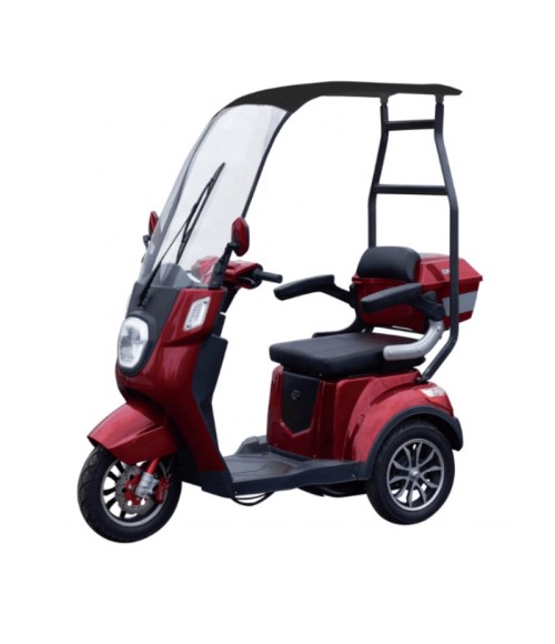 Triciclo Elettrico Compatto Motors MOB 88 1000w - Colore Rosso - Vista Frontale Sinistra