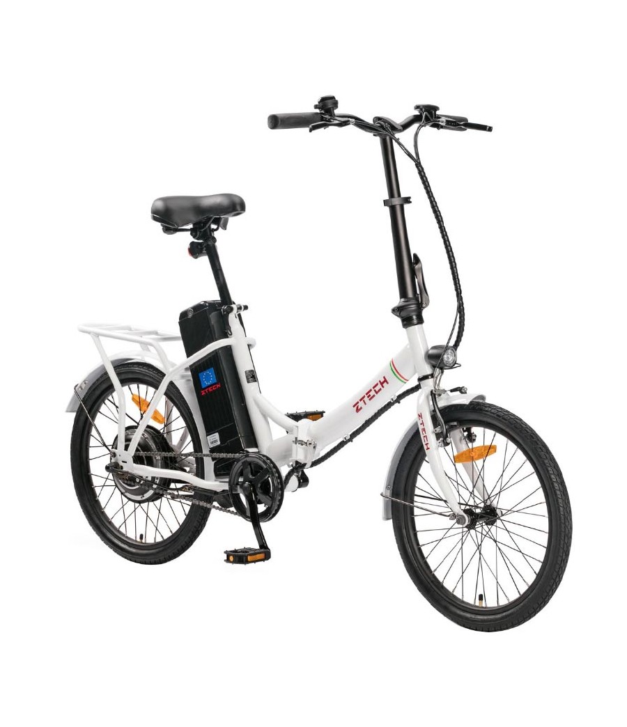 Bici Elettrica Ztech ZT-88 Florence 250W - Colore Bianco - Vista Frontale Destra