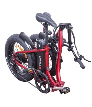 Bici Elettrica Pieghevole ZTech ZT-89W Fatbike - Colore Rosso - Vista Ripiegata