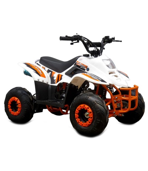 Quad KXD 001 R6 125cc - Colore Bianco Arancio - Vista Frontale Destra