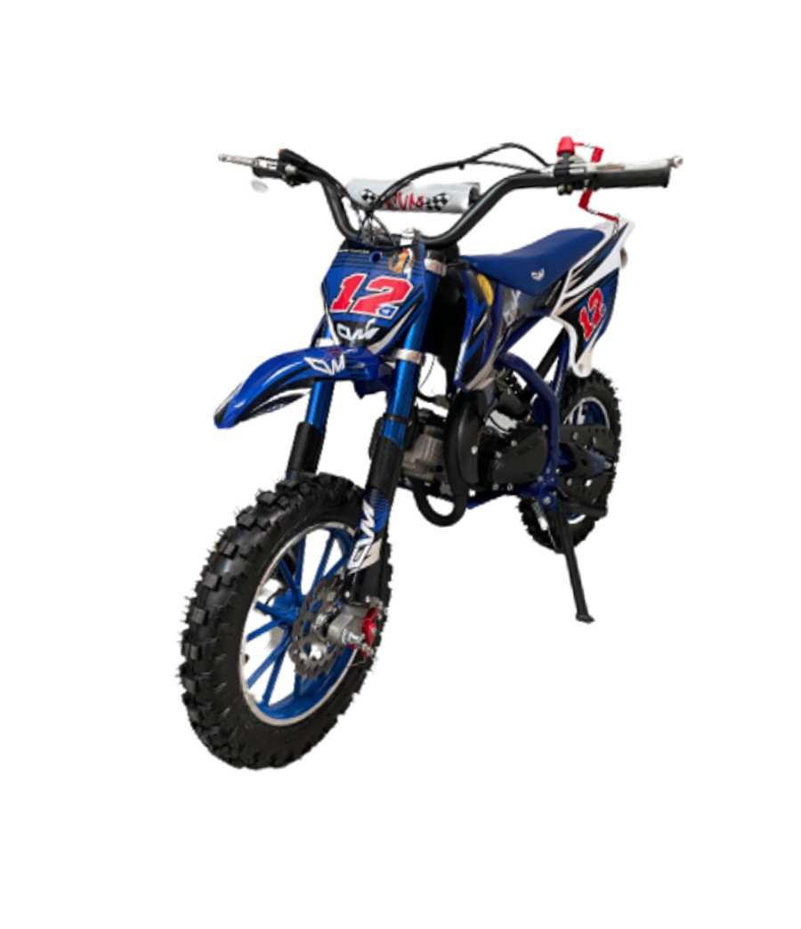Mini Cross CVM Viper 50cc R10/10 - Colore Blu - Vista Frontale Sinistra