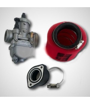 Kit carburatore 28 mm: Jinke PE28 + Filtro Uni + Manicotto per Pit Bike, Minicross
