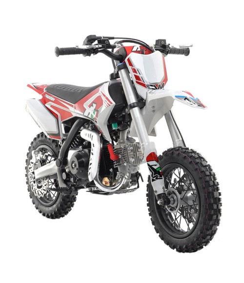 Mini Cross Apollo Thunder 70cc 4Tempi ruota 10/10 - Colore Rosso - Vista Frontale Sinistra