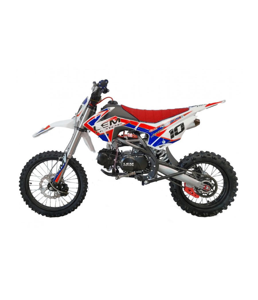 PitBike LEM RF 125 17/14 New Version - Colore Rosso - Vista Laterale Sinistra