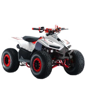 Mini Quad LEM Grizzly 110cc Ruote 7" - Colore Bianco/Arancio - Vista Frontale Destra