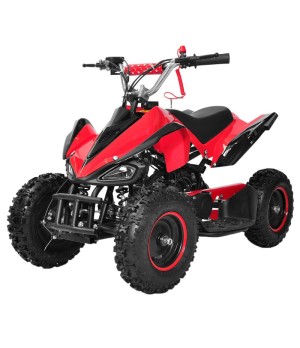 Mini Quad Raptor M6 49cc 2 tempi ruote 4" - Colore Rosso - Vista Frontale Sinistra