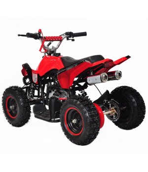 Mini Quad Raptor M6 49cc 2 tempi ruote 4" - Colore Rosso - Vista Posteriore Sinistra