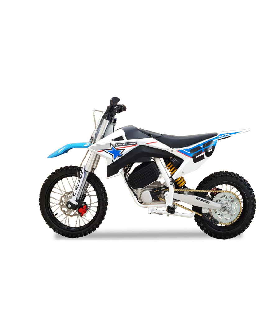 PitBike LEM Elettrica 14/12 - Colore Celeste - Vista Laterale Sinistra