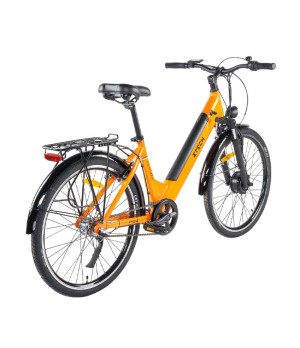 Bici Elettrica Ztech ZT-83 Venezia 250W - Colore Arancione - Vista Posteriore Destra