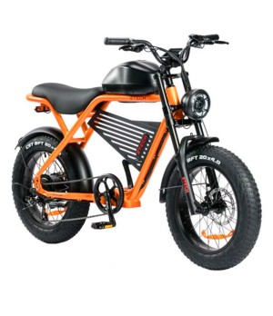 Bici Elettrica ZTECH ZT-75B LEGACY 4.0 250W - Colore Arancione - Vista Frontale Destra