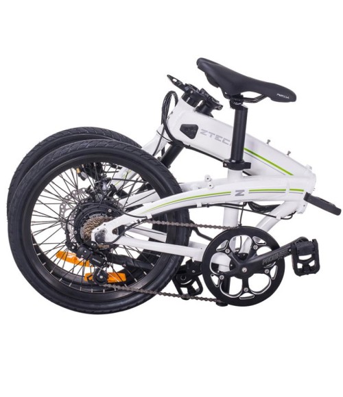 Bici Elettrica ZTECH ZT-74 ZFOLD 250W - Colore Bianco - Vista Frontale Destra