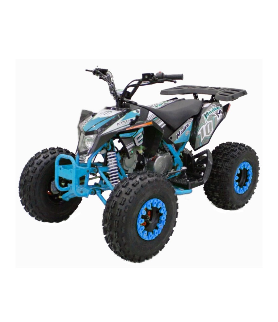 Quad EGL Madix 125cc Ruota 8" - Colore Nero/Blu - Vista Frontale Sinistra