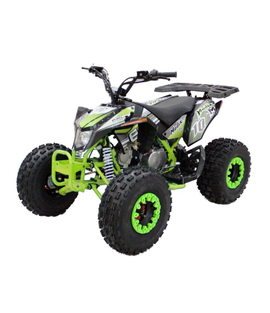 Quad EGL Madix 125cc Ruota 8" - Colore Nero/Verde - Vista Frontale Sinistra