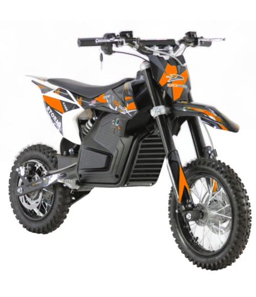 Mini Cross Elettrica KXD 707-E 1000W 48V 14/12 - Colore Arancione - Vista Frontale Destra