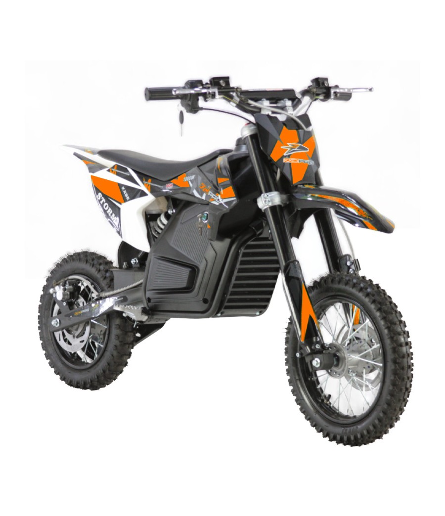 Mini Cross Elettrica KXD 707-E 1000W 48V 14/12 - Colore Arancione - Vista Frontale Destra