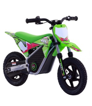 Mini Cross Elettrica Bambino Roan Warrior MX-E250 - Colore Verde - Vista Frontale Destra