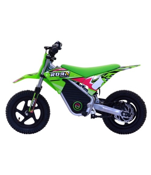 Mini Cross Elettrica Bambino Roan Warrior MX-E250 - Colore Verde - Vista Frontale Destra