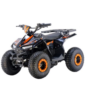 Mini Quad Elettrico KXD E-Naples 1000W Ruota 7" - Colore Arancione - Vista Frontale Sinistra