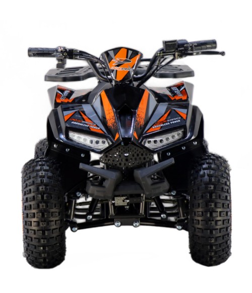 Mini Quad Elettrico KXD E-Naples 1000W Ruota 7" - Colore Arancione - Vista Frontale Destra