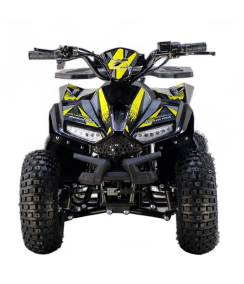 Mini Quad Elettrico KXD E-Naples 1000W Ruota 7" - Colore Giallo - Vista Frontale Sinistra