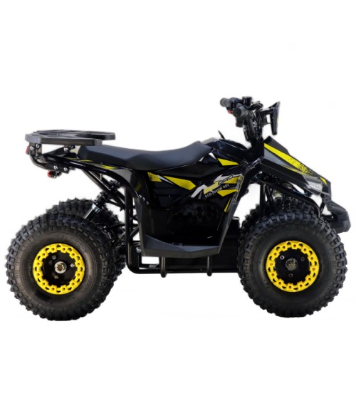 Mini Quad Elettrico KXD E-Naples 1000W Ruota 7" - Colore Giallo - Vista Frontale Sinistra