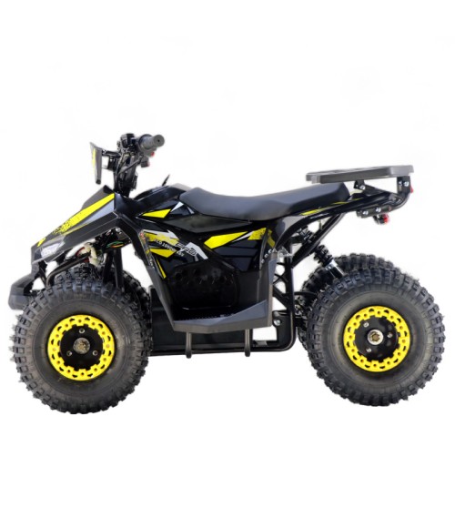 Mini Quad Elettrico KXD E-Naples 1000W Ruota 7" - Colore Giallo - Vista Frontale Sinistra