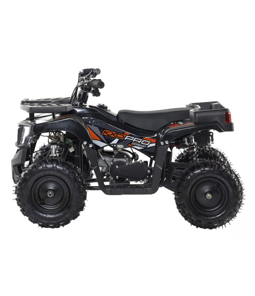 Mini Quad KXD M4 Electric Start Ruota 6" - Colore Arancione - Vista Frontale Sinistra